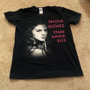 Black Selena Gomez Stars Dance 2013 Concert T-Shirt